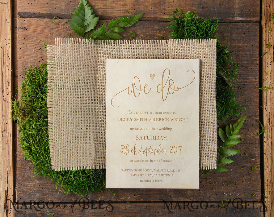 WEDDING INVITATIONS forest / Mountains / woodland theme Wedding invitations custom colors, wooden invites