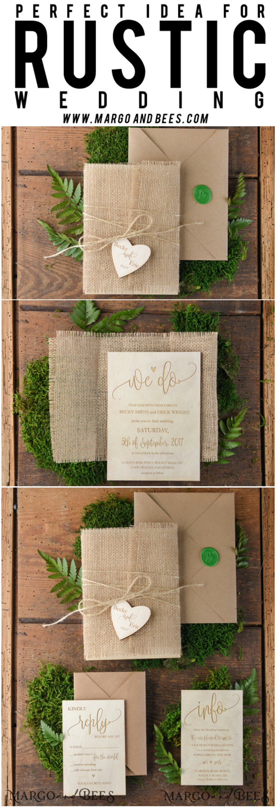 WEDDING INVITATIONS forest / Mountains / woodland theme Wedding invitations custom colors, wooden invites
