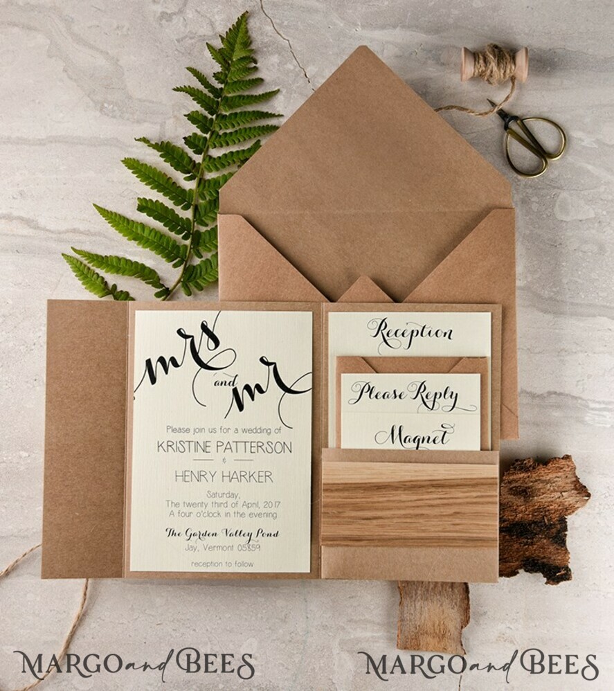 HOCHZEITS EINLADUNGEN Wald / Berge / Waldlandschaft Thema Einzigartige Hochzeitseinladungen, Landhaus-Stationery
