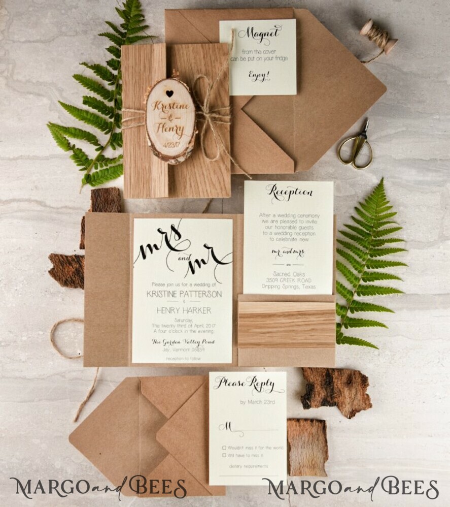 HOCHZEITS EINLADUNGEN Wald / Berge / Waldlandschaft Thema Einzigartige Hochzeitseinladungen, Landhaus-Stationery
