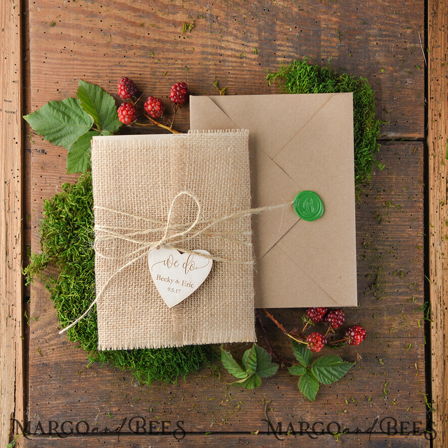 HOCHZEITS EINLADUNGEN Wald / Berge / Waldlandschaft Thema Einzigartige Hochzeitskarten, rustikale Holzbriefpapier