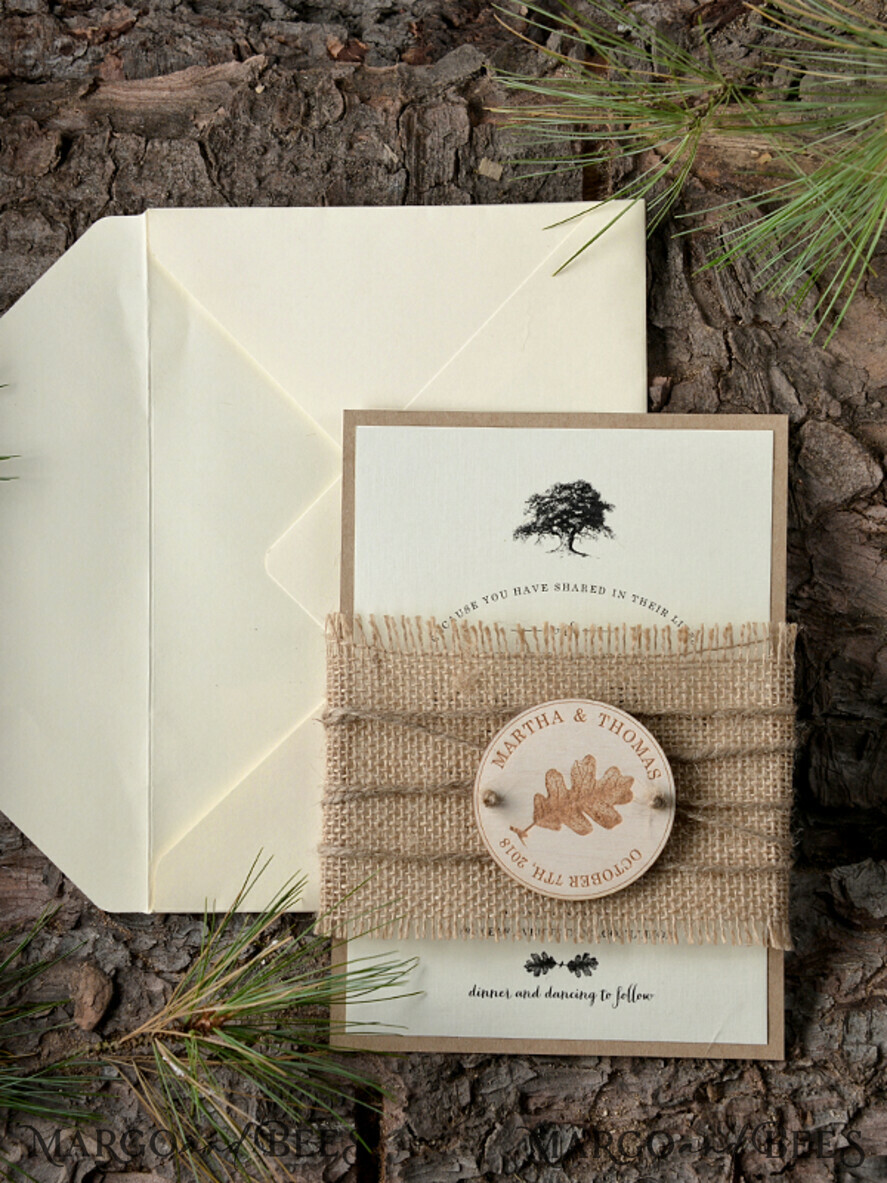 WEDDING INVITATIONS forest / Mountains / woodland theme Elegant Wedding invitations, wooden invites