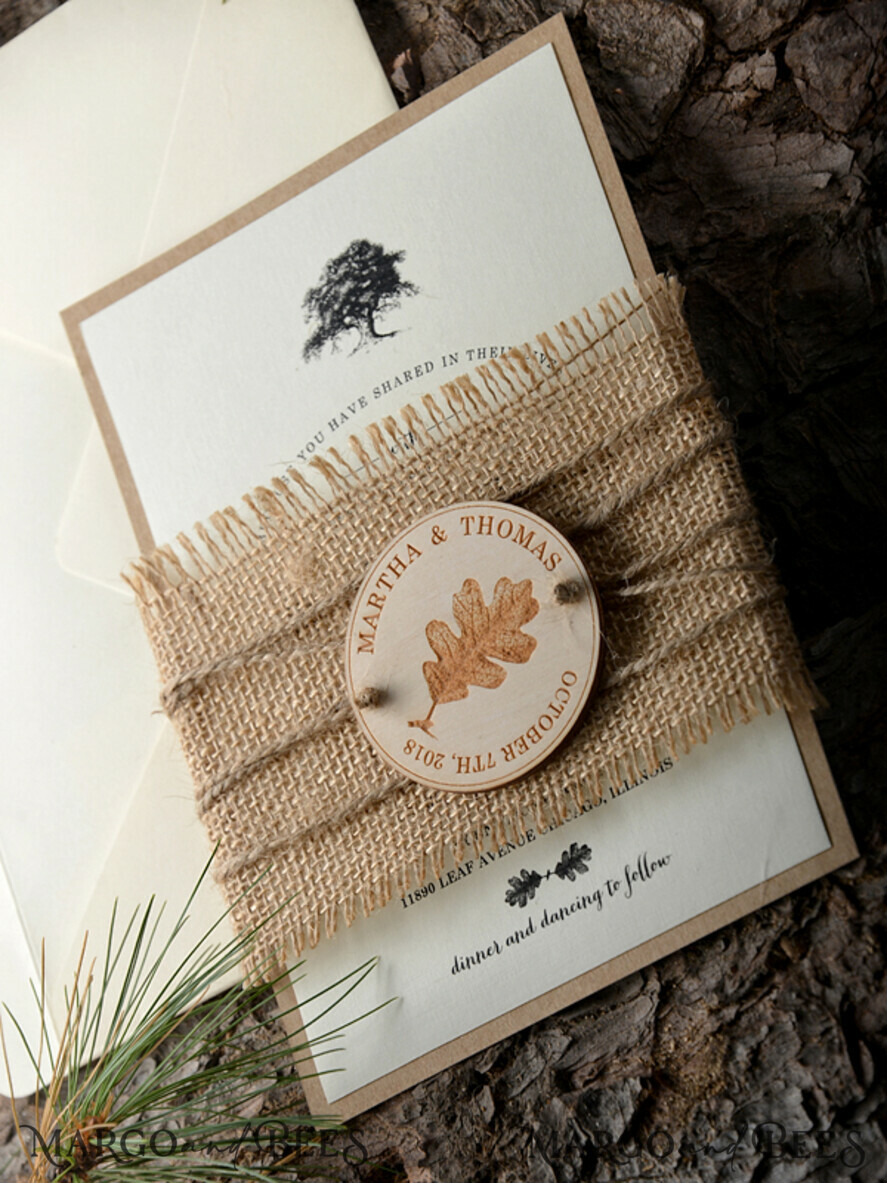 WEDDING INVITATIONS forest / Mountains / woodland theme Elegant Wedding invitations, wooden invites