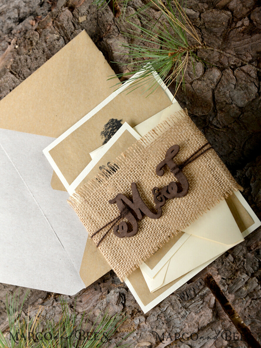 WEDDING INVITATIONS forest / Mountains / woodland theme Personalised wedding invitation, natural rustic stationery