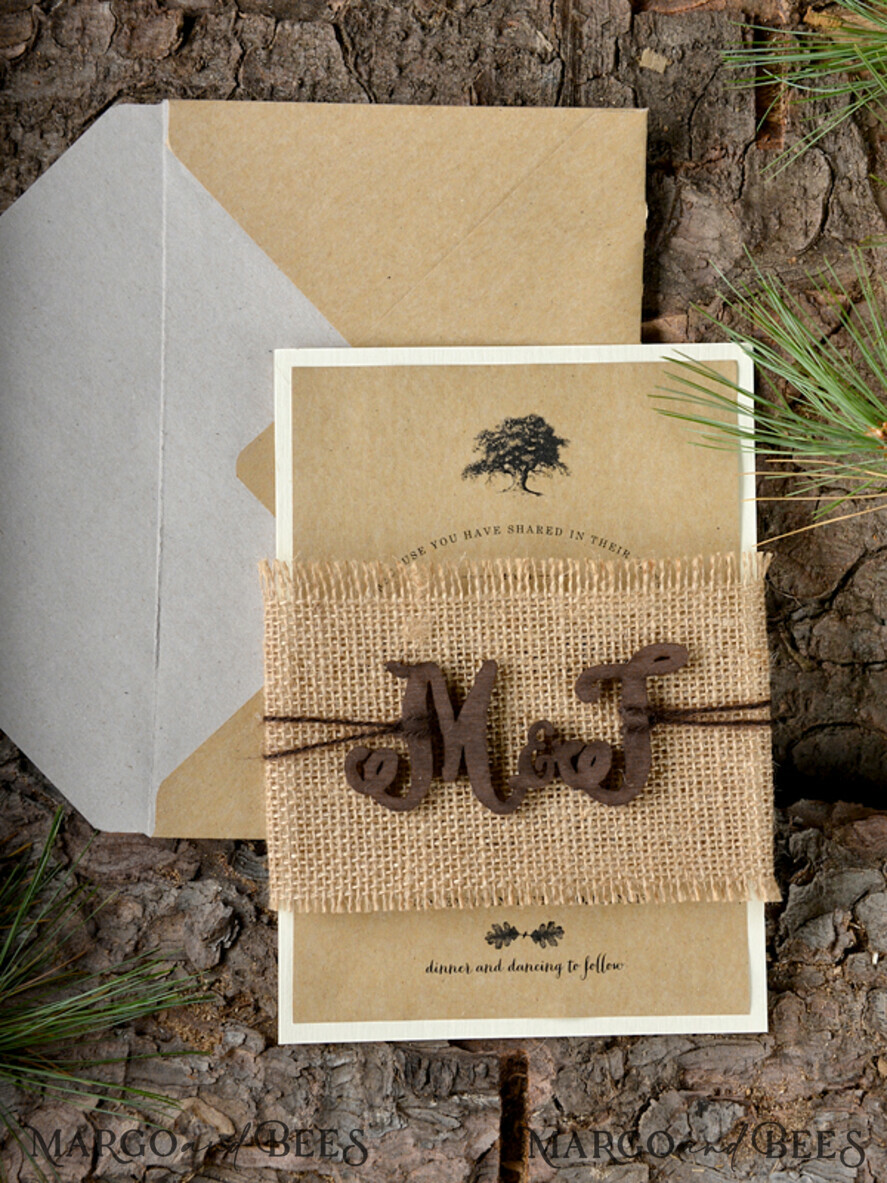 WEDDING INVITATIONS forest / Mountains / woodland theme Personalised wedding invitation, natural rustic stationery