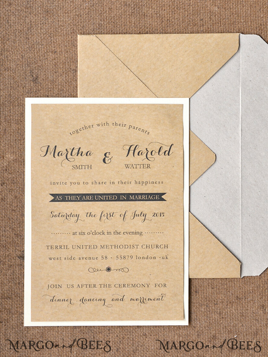 WEDDING INVITATIONS forest / Mountains / woodland theme Personalised wedding invitation, rustic barn invites