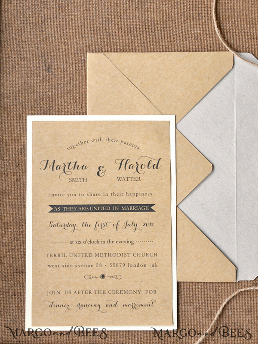 WEDDING INVITATIONS forest / Mountains / woodland theme Personalised wedding invitation, rustic barn invites