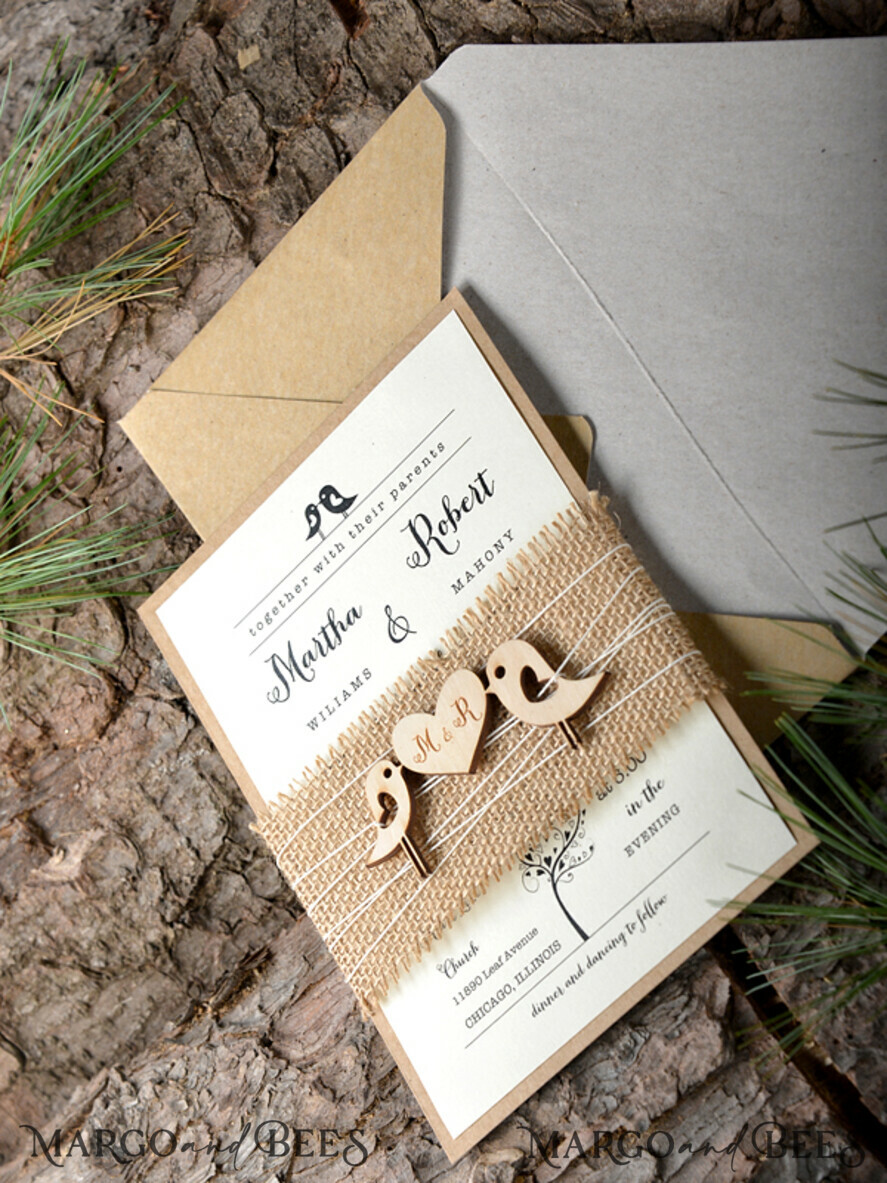 WEDDING INVITATIONS forest / Mountains / woodland theme Bespoke wedding invitations, rustic invites