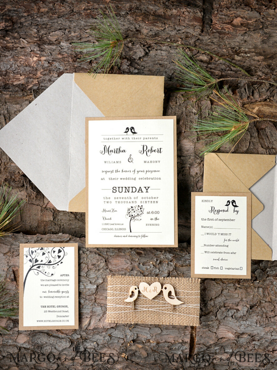WEDDING INVITATIONS forest / Mountains / woodland theme Bespoke wedding invitations, rustic invites