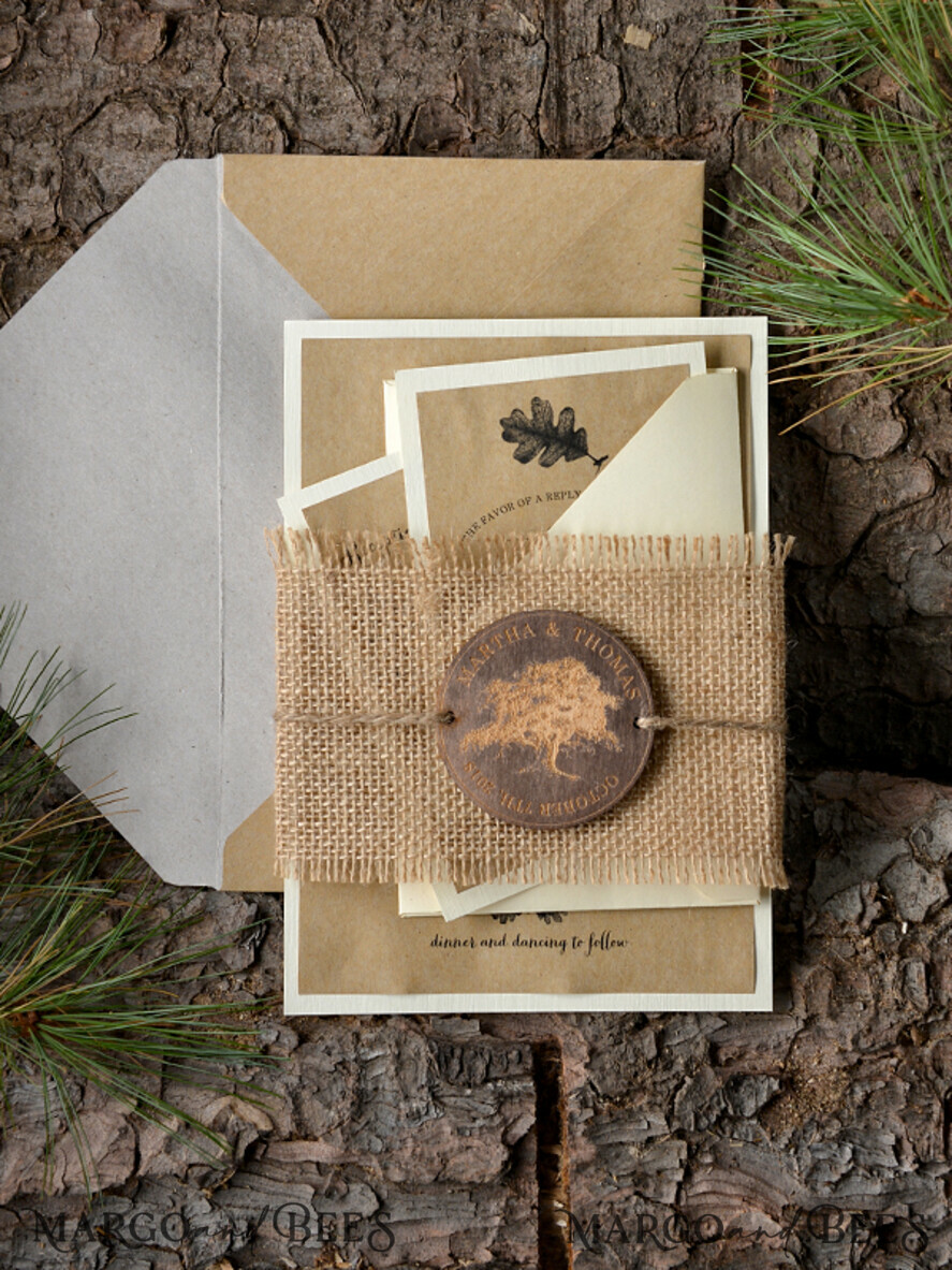 HOCHZEITS EINLADUNGEN Wald / Berge / Waldlandschaft Thema Stylische Hochzeitseinladung, Landhaus-Papeterie