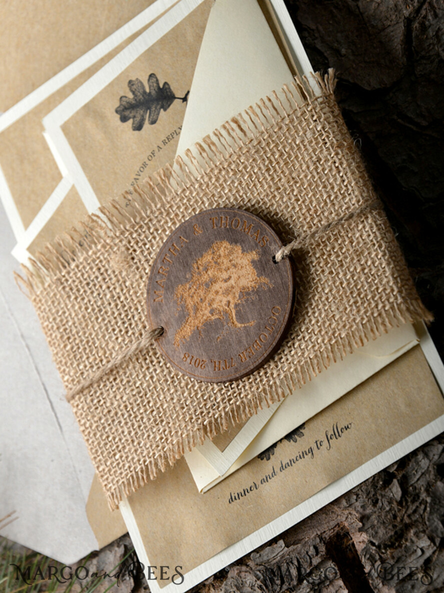 HOCHZEITS EINLADUNGEN Wald / Berge / Waldlandschaft Thema Stylische Hochzeitseinladung, Landhaus-Papeterie