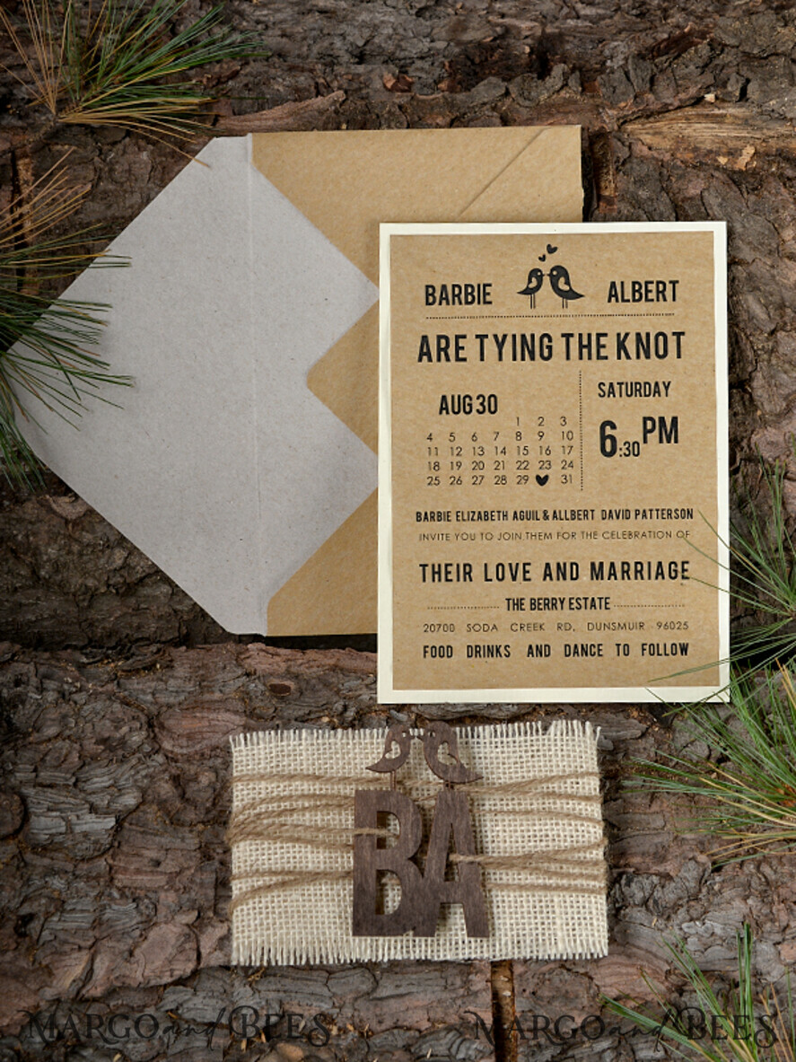 HOCHZEITS EINLADUNGEN Wald / Berge / Waldlandschaft Thema Benutzerdefinierte Hochzeitskarten, Holz-Einladungen