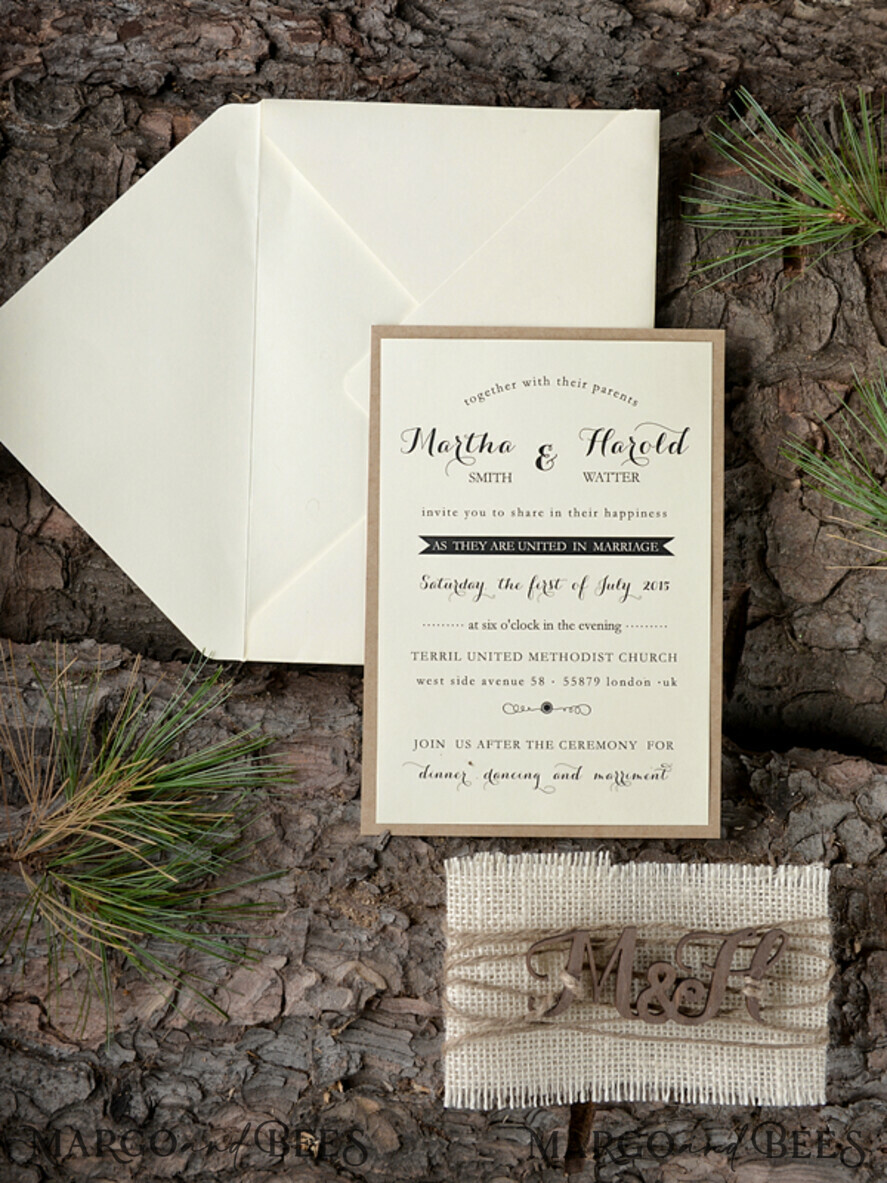 WEDDING INVITATIONS forest / Mountains / woodland theme Unique wedding invitations, rustic wood stationery