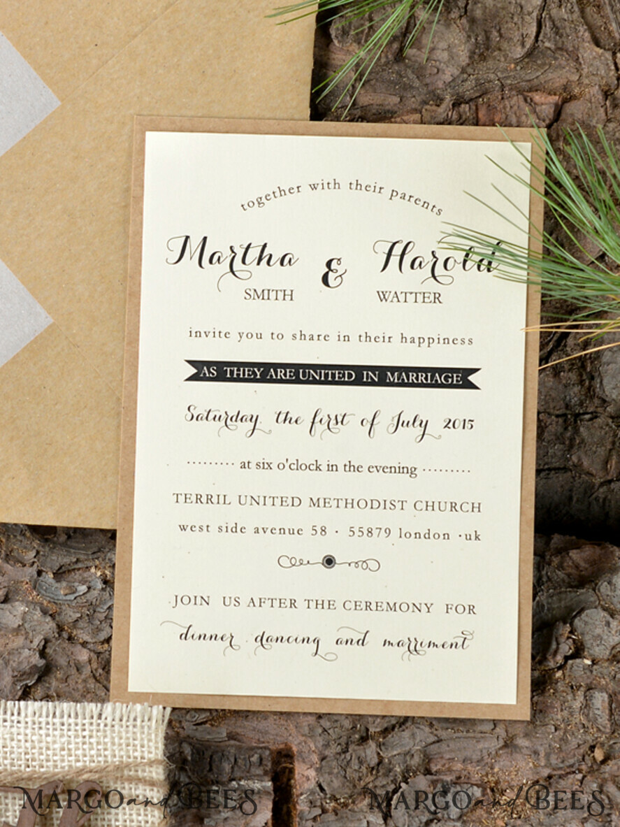 WEDDING INVITATIONS forest / Mountains / woodland theme Unique wedding invitations, rustic wood stationery