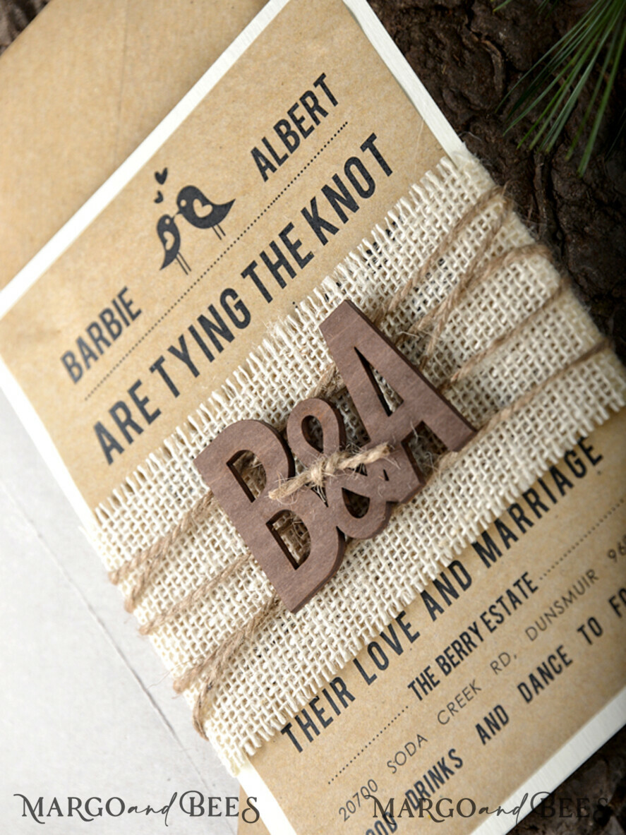 WEDDING INVITATIONS forest / Mountains / woodland theme Wedding invitations handmade, natural rustic stationery