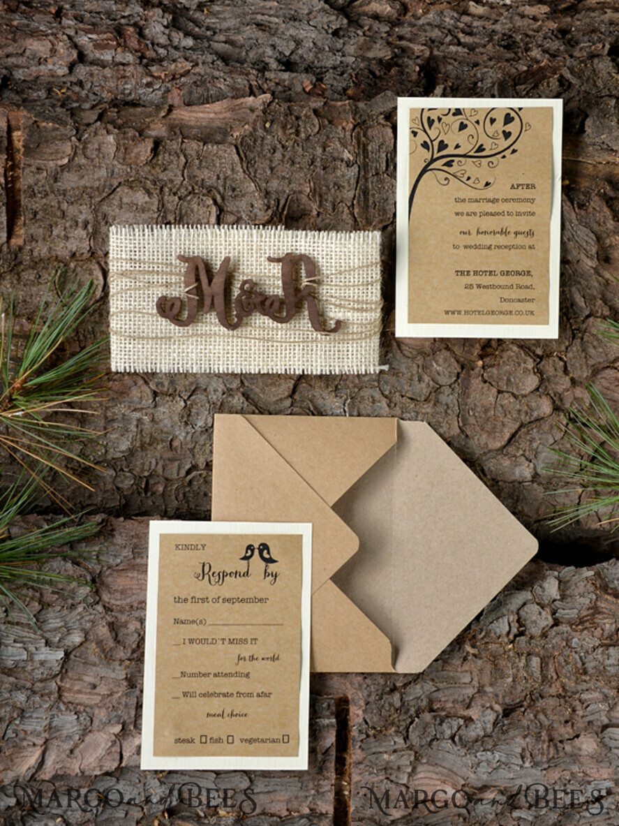 WEDDING INVITATIONS forest / Mountains / woodland theme Bespoke wedding invitation, woodland stationery