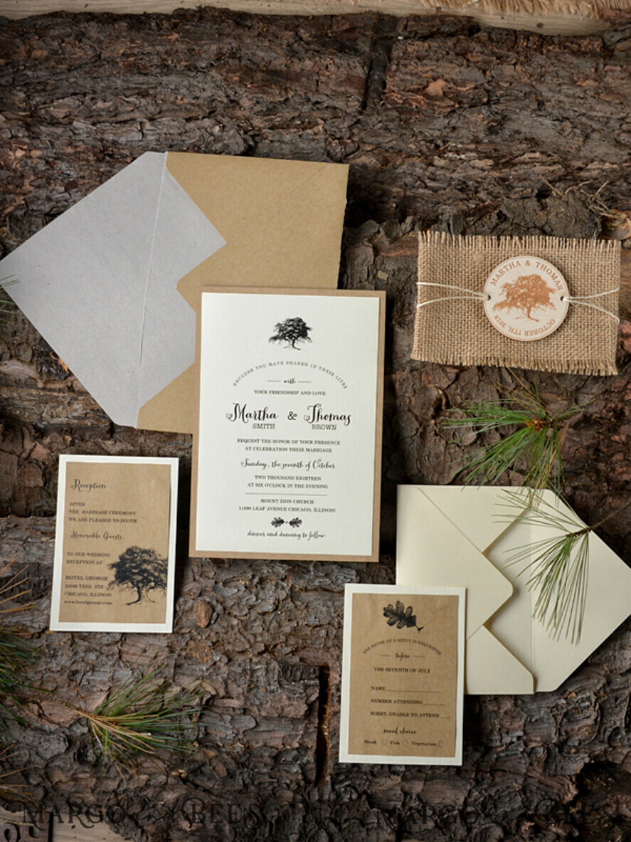 WEDDING INVITATIONS forest / Mountains / woodland theme Wedding invitations designs, natural rustic stationery