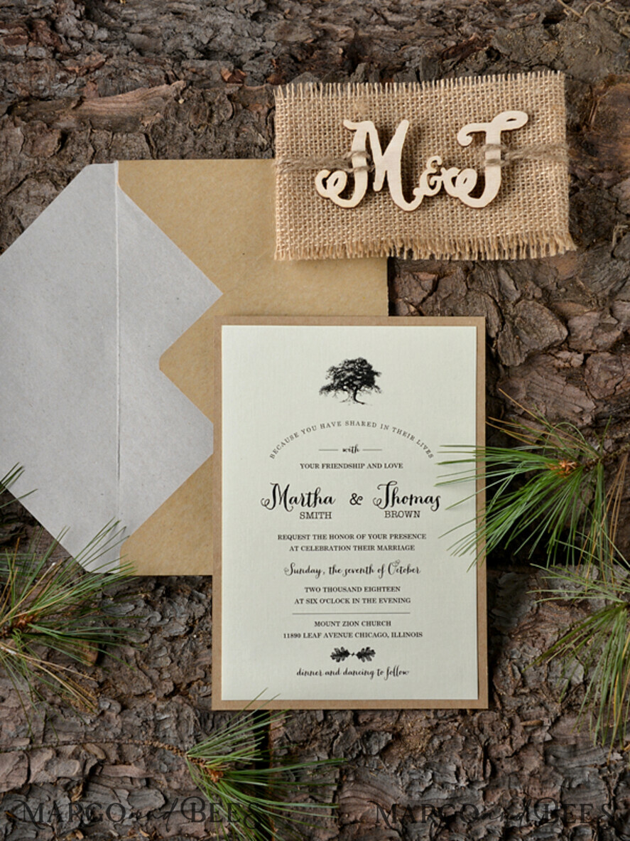 WEDDING INVITATIONS forest / Mountains / woodland theme Stunning wedding invitations, country barn stationery