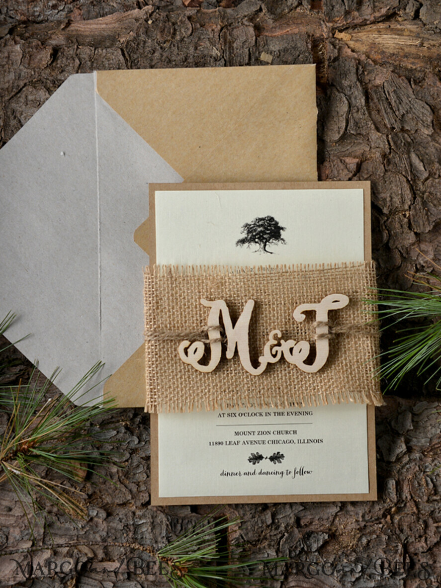 WEDDING INVITATIONS forest / Mountains / woodland theme Stunning wedding invitations, country barn stationery