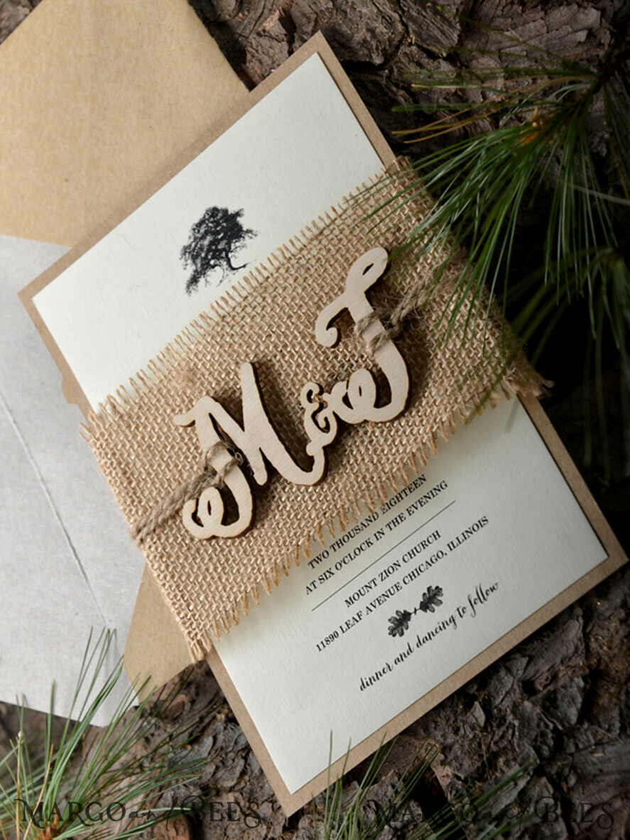 WEDDING INVITATIONS forest / Mountains / woodland theme Stunning wedding invitations, country barn stationery