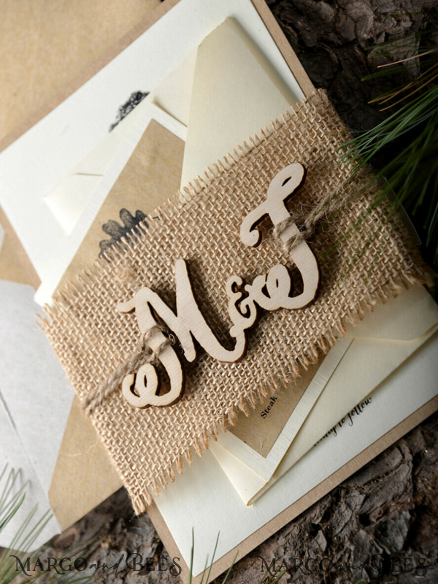 WEDDING INVITATIONS forest / Mountains / woodland theme Stunning wedding invitations, country barn stationery