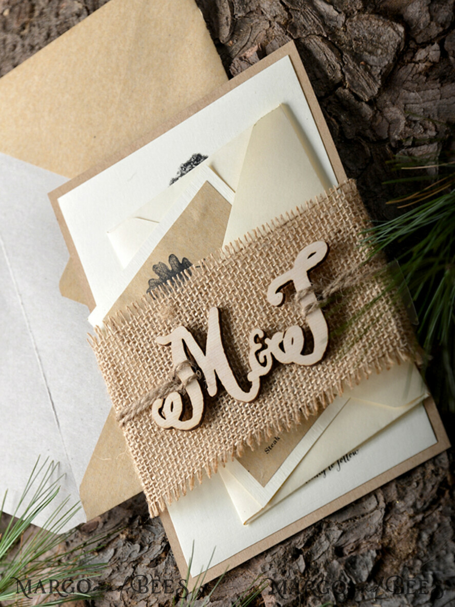 WEDDING INVITATIONS forest / Mountains / woodland theme Stunning wedding invitations, country barn stationery