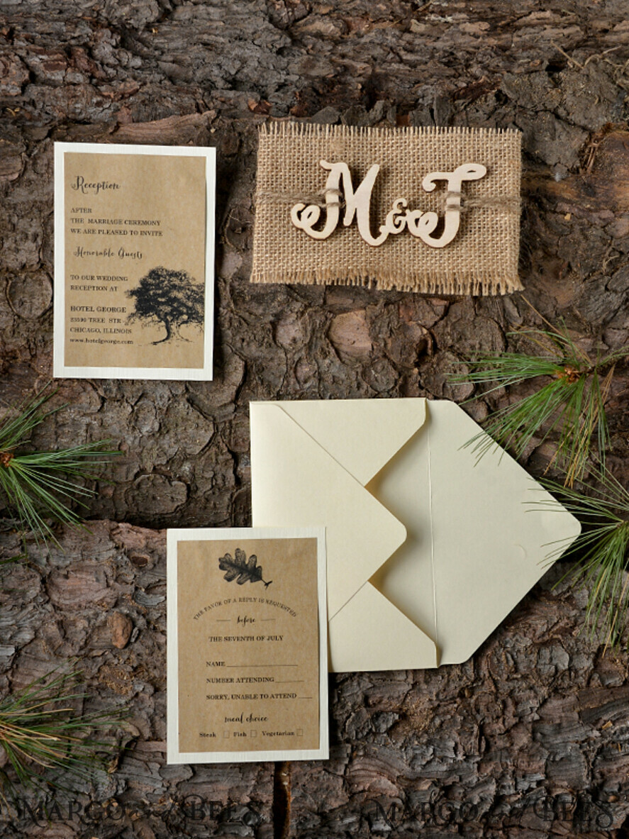 WEDDING INVITATIONS forest / Mountains / woodland theme Stunning wedding invitations, country barn stationery