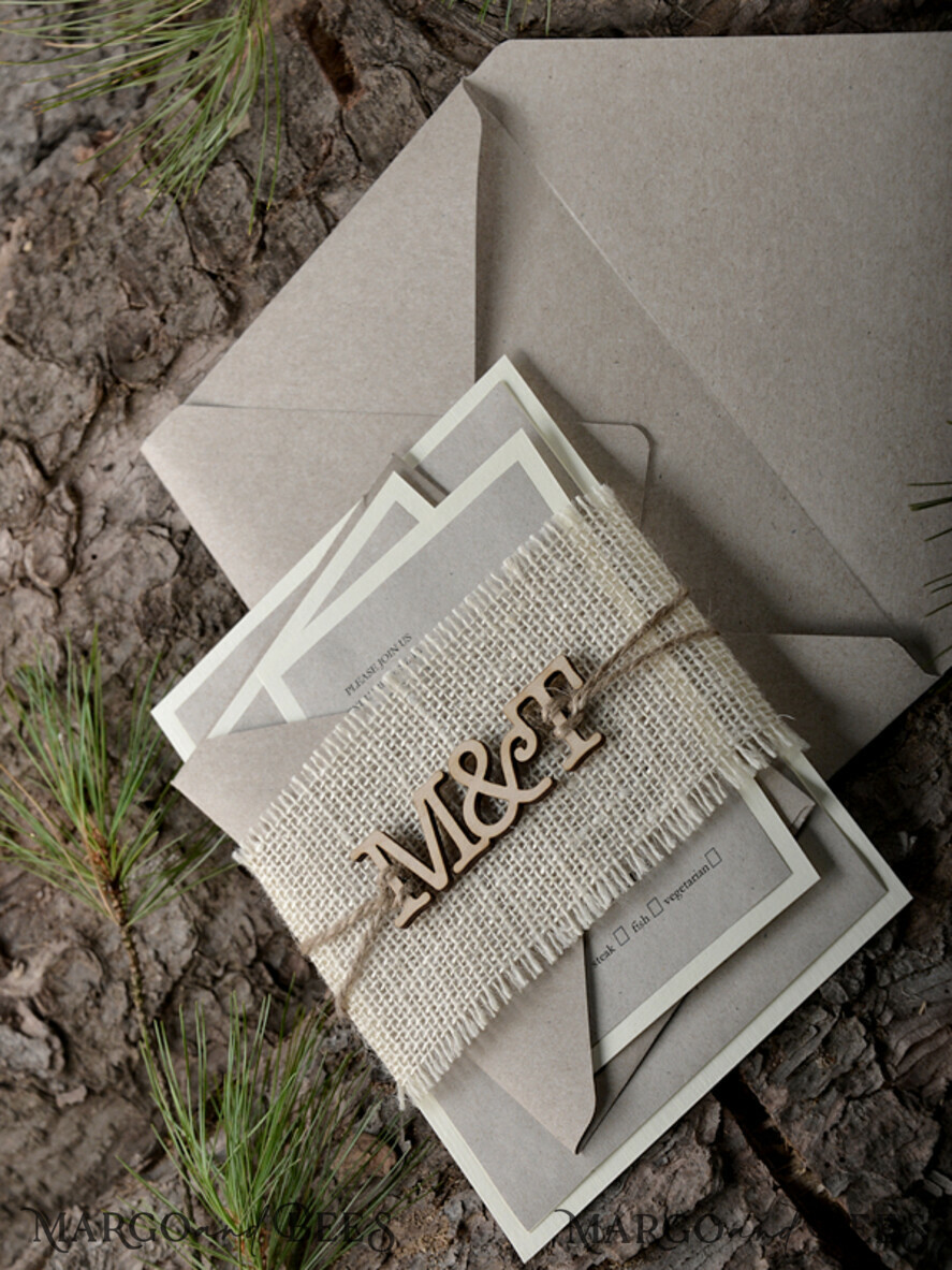WEDDING INVITATIONS forest / Mountains / woodland theme Custom Wedding invitations, country barn stationery