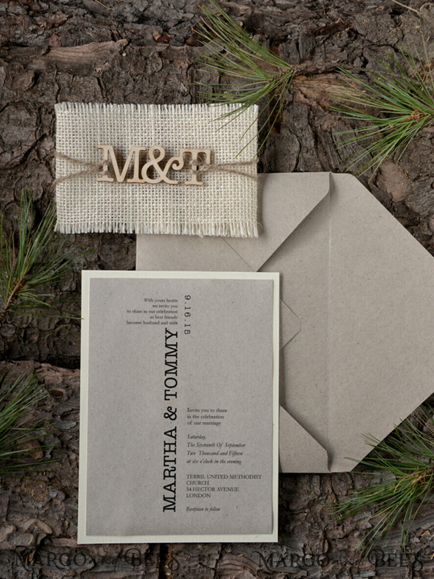 WEDDING INVITATIONS forest / Mountains / woodland theme Custom Wedding invitations, country barn stationery