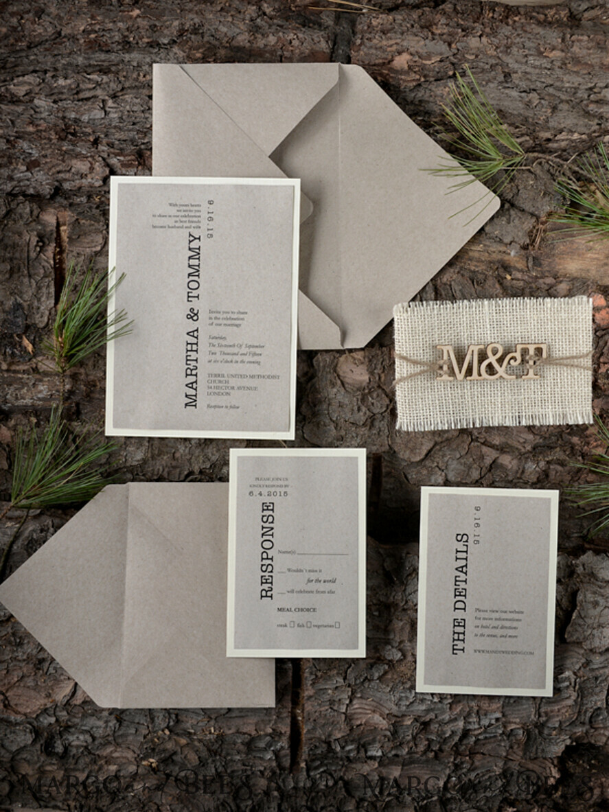 WEDDING INVITATIONS forest / Mountains / woodland theme Custom Wedding invitations, country barn stationery