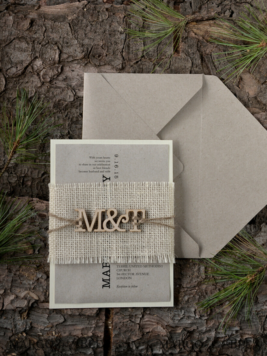 WEDDING INVITATIONS forest / Mountains / woodland theme Custom Wedding invitations, country barn stationery