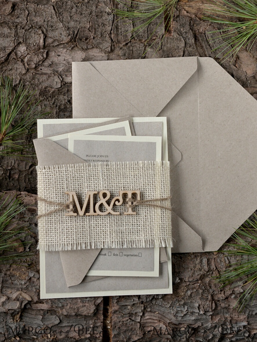 WEDDING INVITATIONS forest / Mountains / woodland theme Custom Wedding invitations, country barn stationery