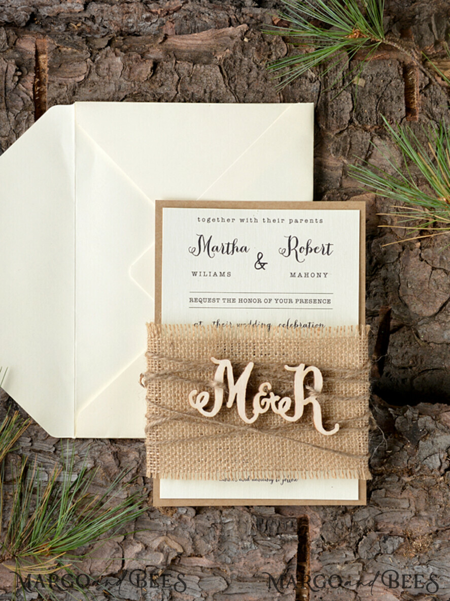 WEDDING INVITATIONS forest / Mountains / woodland theme Wedding invitations suite, rustic invites