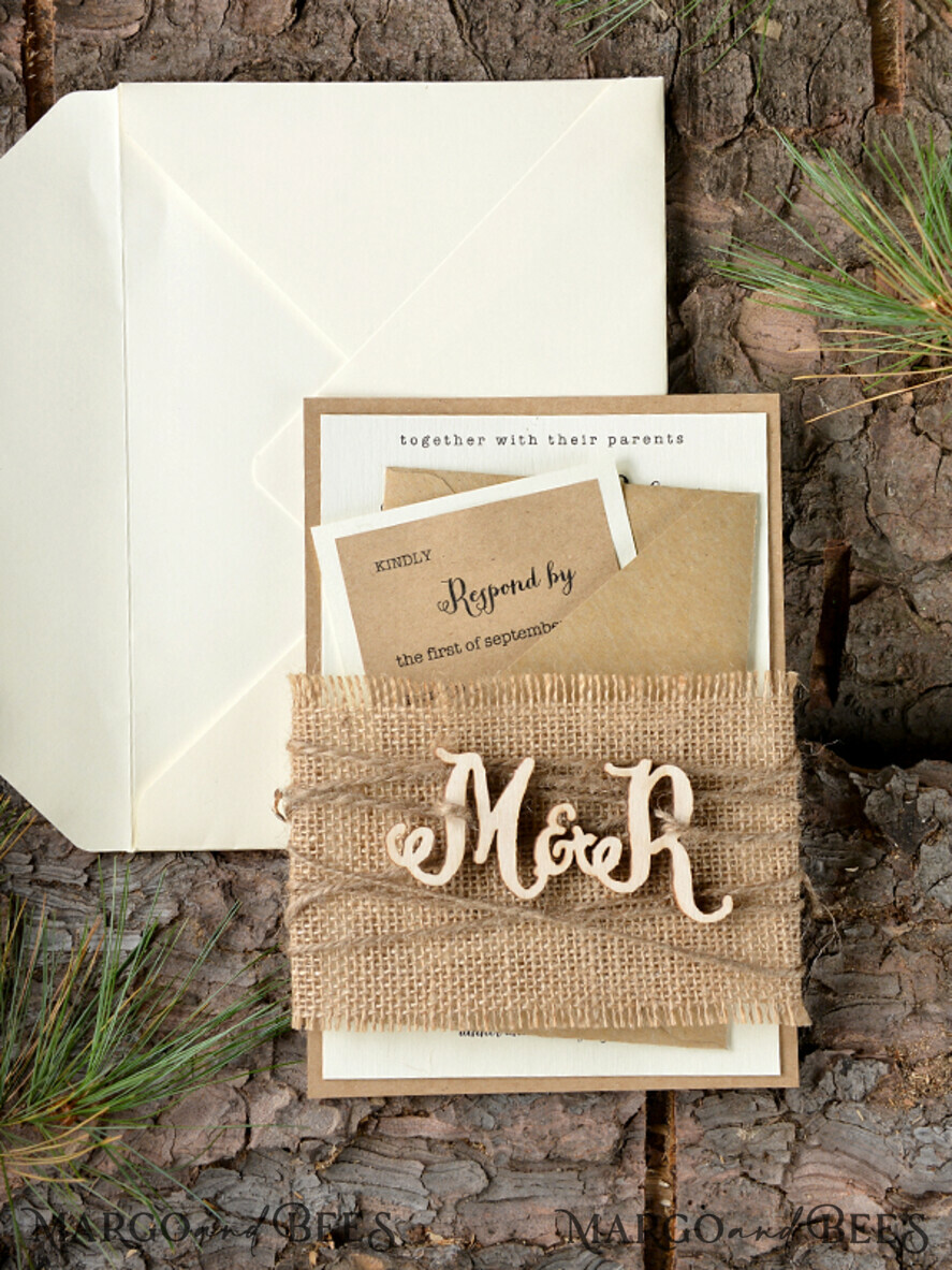 WEDDING INVITATIONS forest / Mountains / woodland theme Wedding invitations suite, rustic invites