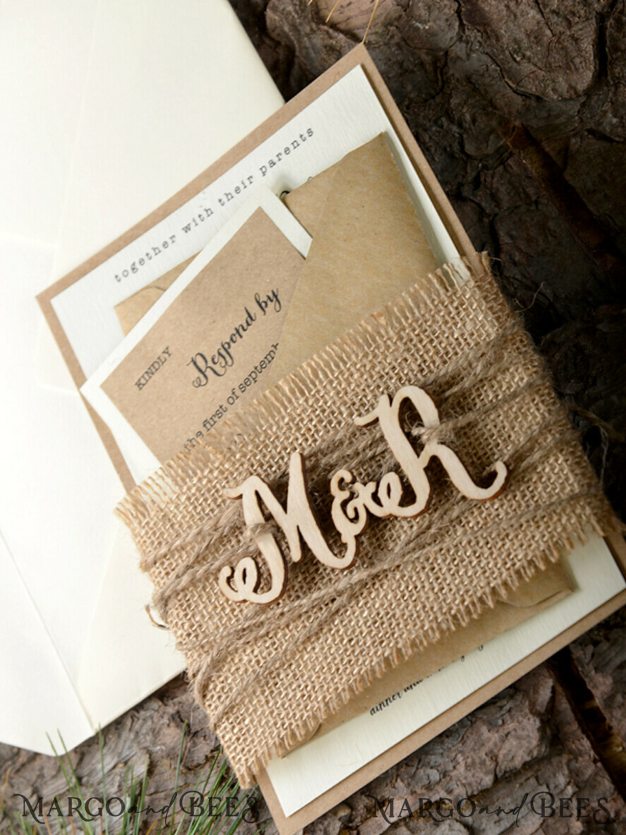 WEDDING INVITATIONS forest / Mountains / woodland theme Wedding invitations suite, rustic invites