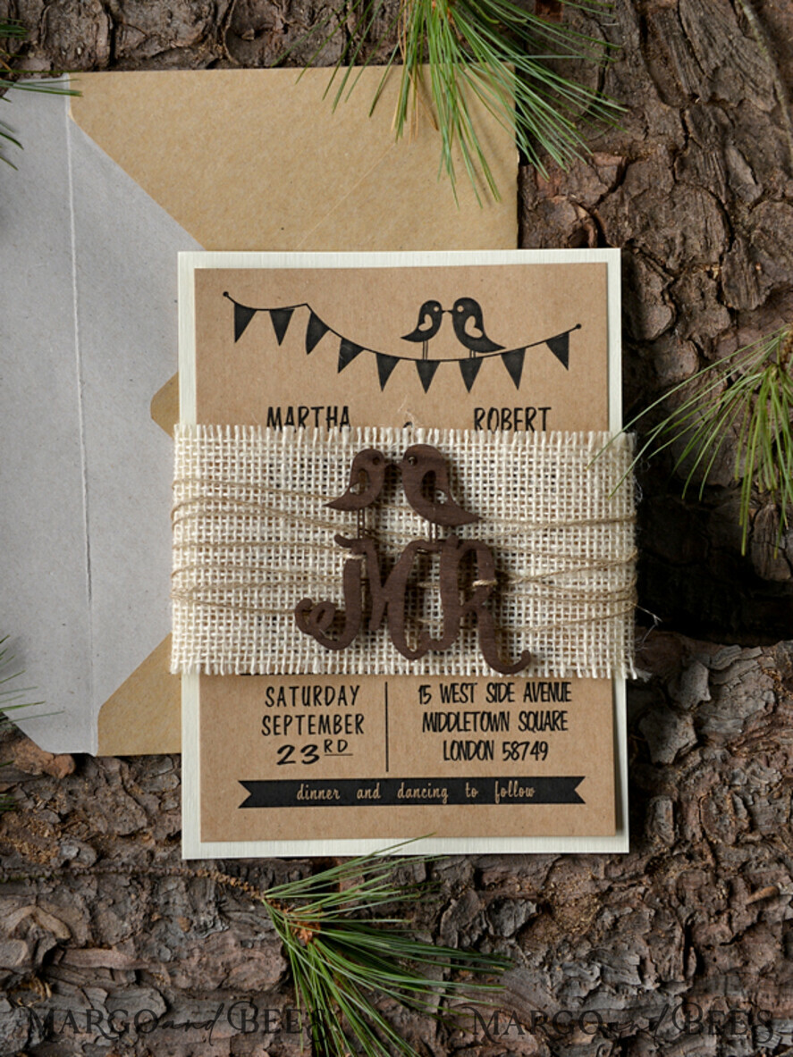 WEDDING INVITATIONS forest / Mountains / woodland theme Wedding invitations online, country barn stationery