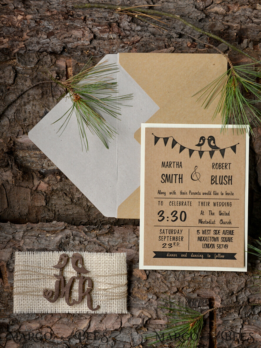 WEDDING INVITATIONS forest / Mountains / woodland theme Wedding invitations online, country barn stationery