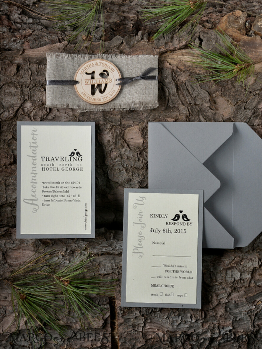 HOCHZEITS EINLADUNGEN Wald / Berge / Waldlandschaft Thema Einzigartige Hochzeitseinladungen, Holz-Einladungen