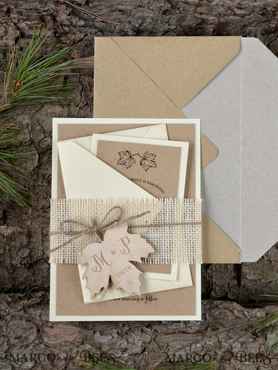 WEDDING INVITATIONS forest / Mountains / woodland theme Romantic Wedding invitations, wooden invites