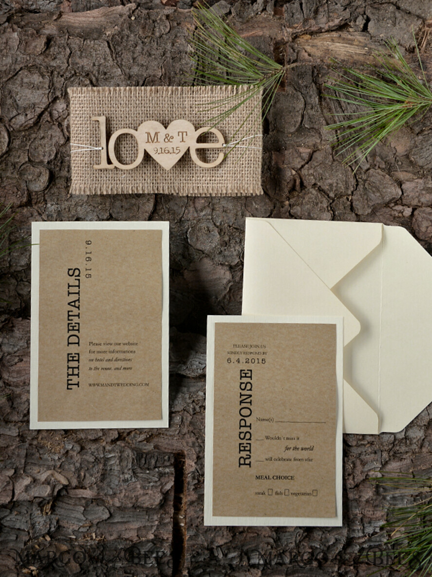 WEDDING INVITATIONS forest / Mountains / woodland theme Elegant Wedding invitations, country barn stationery