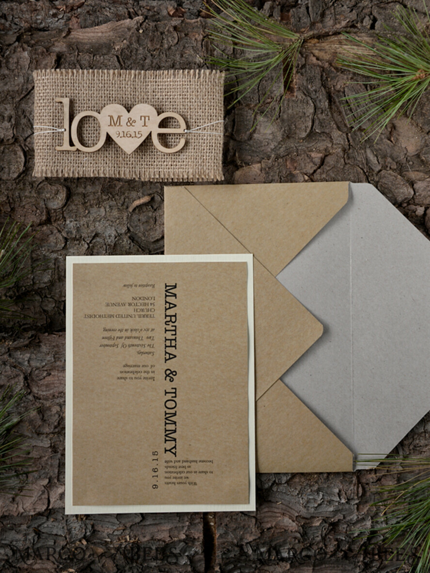 WEDDING INVITATIONS forest / Mountains / woodland theme Elegant Wedding invitations, country barn stationery