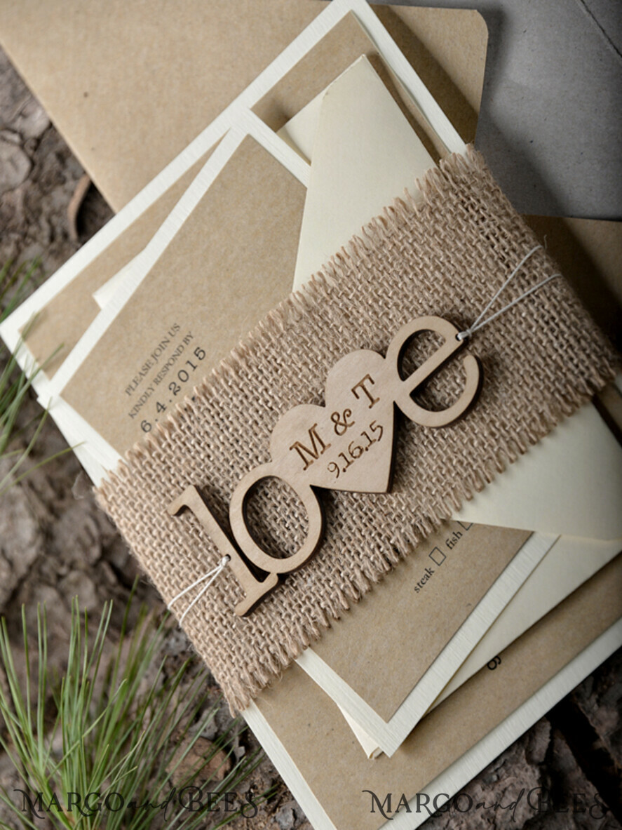 WEDDING INVITATIONS forest / Mountains / woodland theme Elegant Wedding invitations, country barn stationery