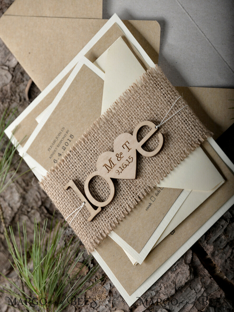 WEDDING INVITATIONS forest / Mountains / woodland theme Elegant Wedding invitations, country barn stationery