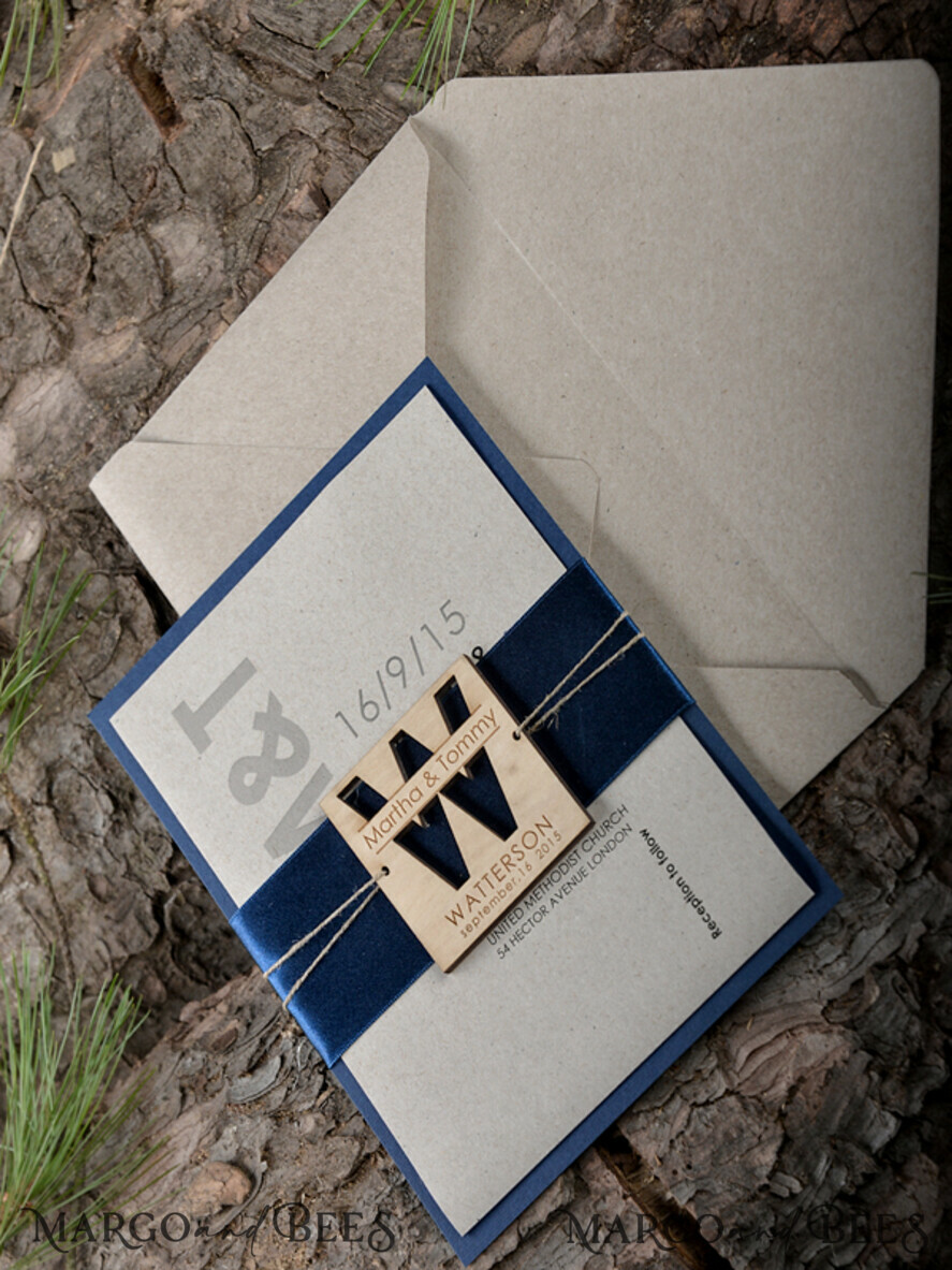 WEDDING INVITATIONS forest / Mountains / woodland theme Wedding invitations custom, natural rustic stationery