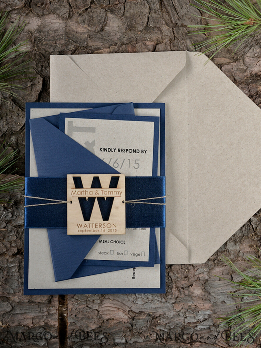 WEDDING INVITATIONS forest / Mountains / woodland theme Wedding invitations custom, natural rustic stationery