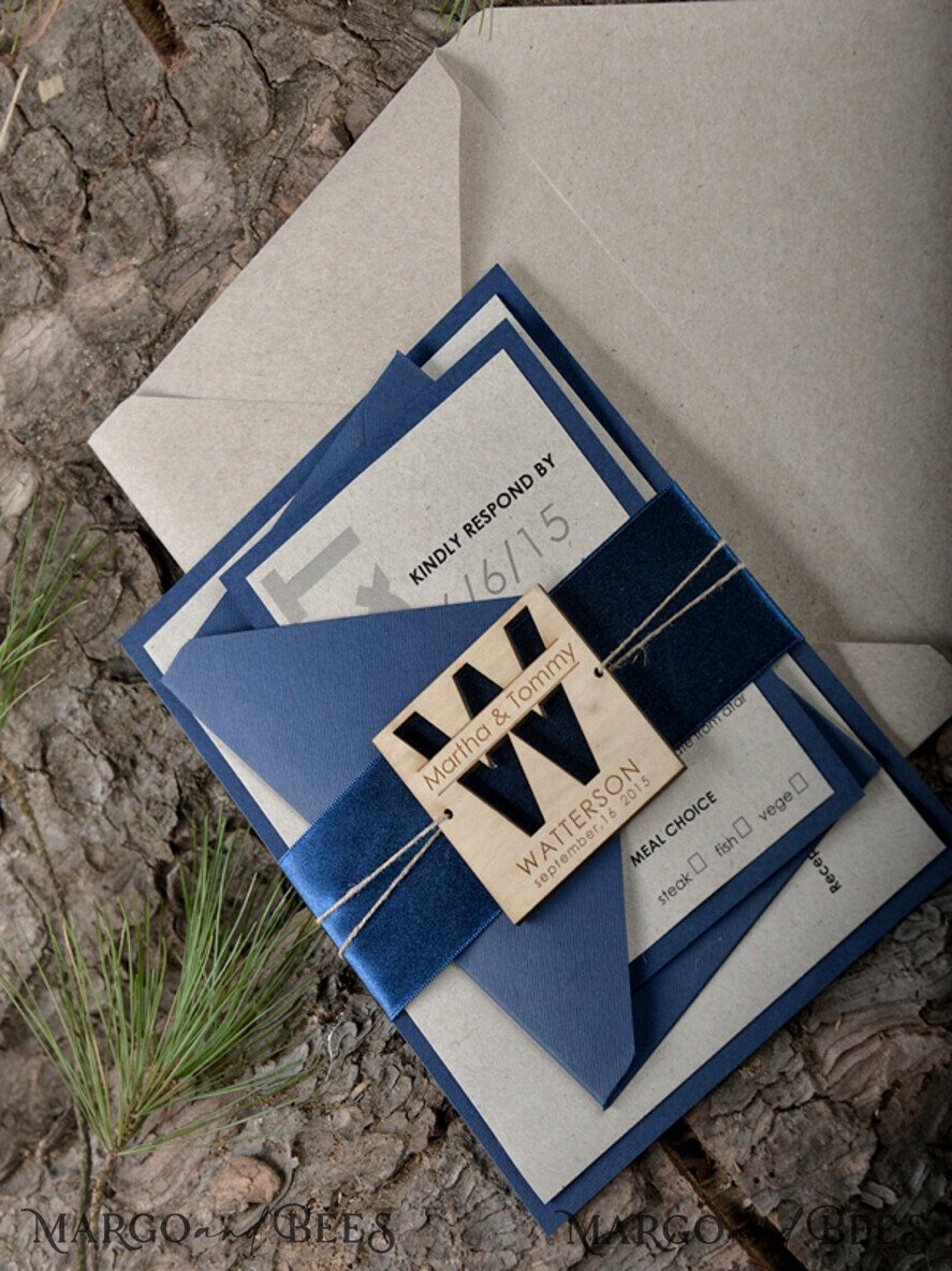WEDDING INVITATIONS forest / Mountains / woodland theme Wedding invitations custom, natural rustic stationery