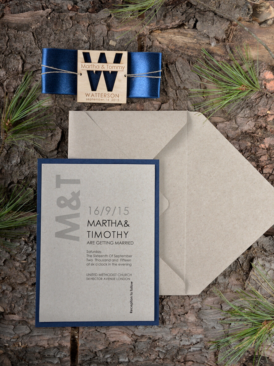 WEDDING INVITATIONS forest / Mountains / woodland theme Wedding invitations custom, natural rustic stationery