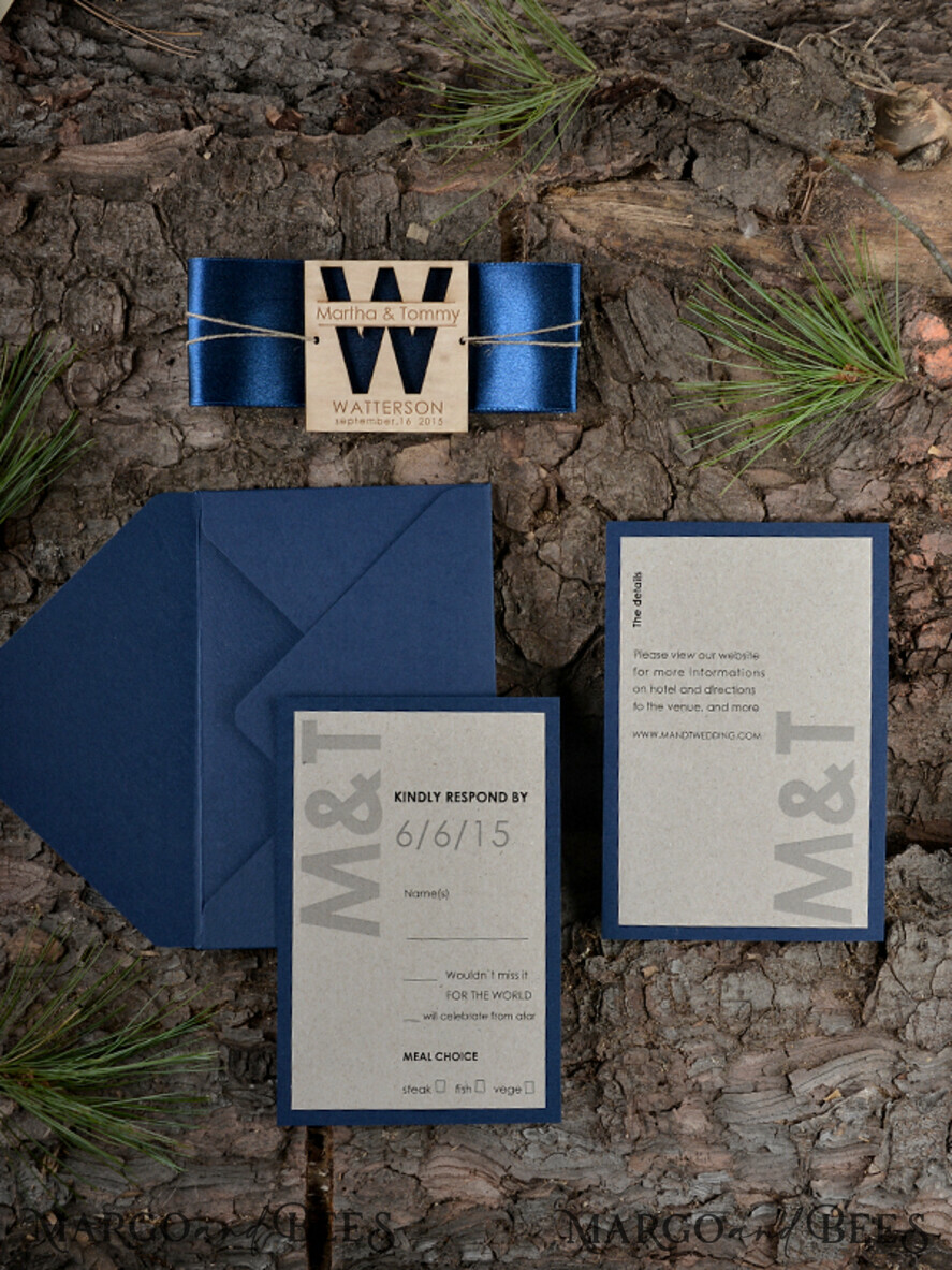WEDDING INVITATIONS forest / Mountains / woodland theme Wedding invitations custom, natural rustic stationery