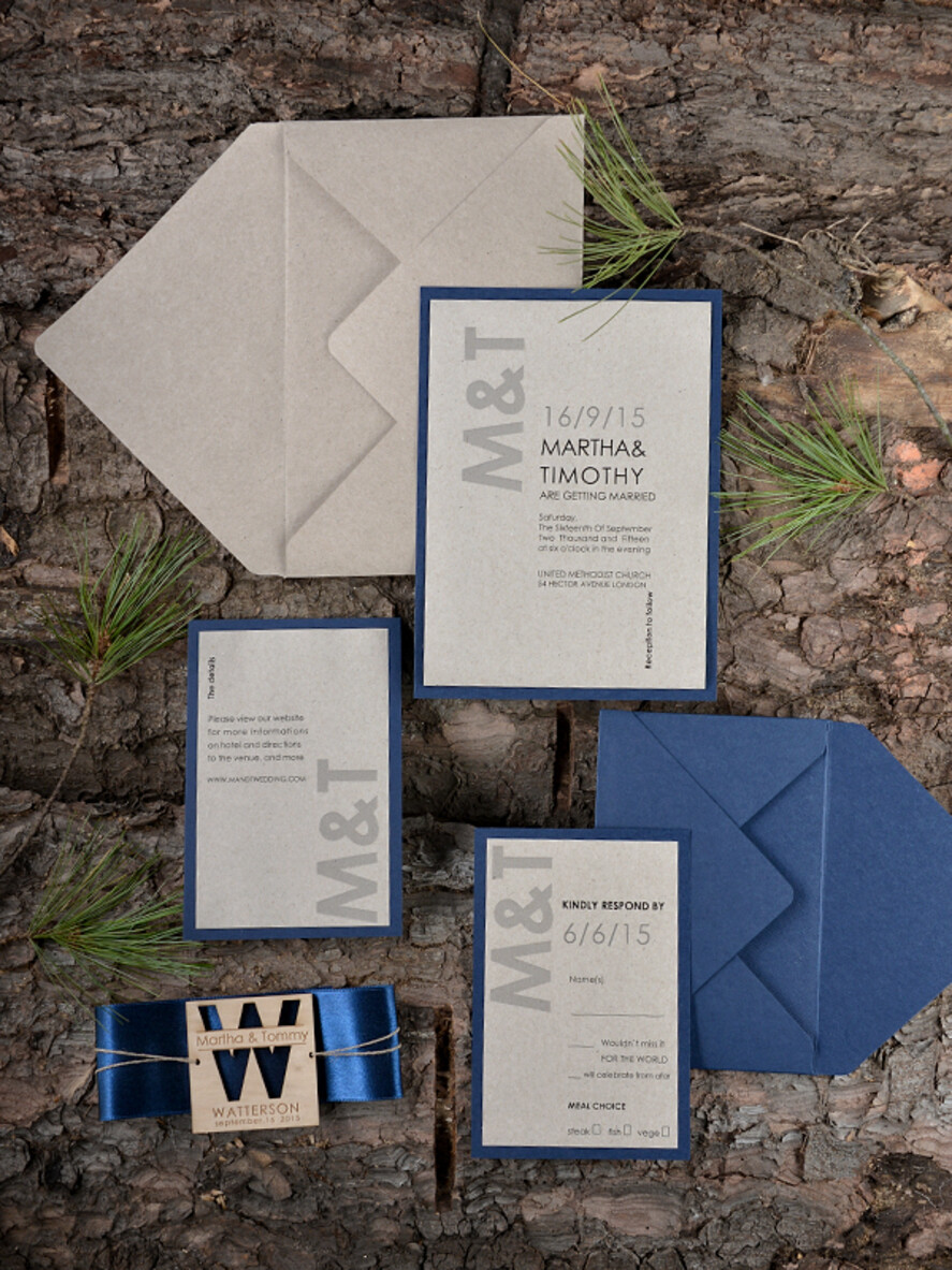 WEDDING INVITATIONS forest / Mountains / woodland theme Wedding invitations custom, natural rustic stationery