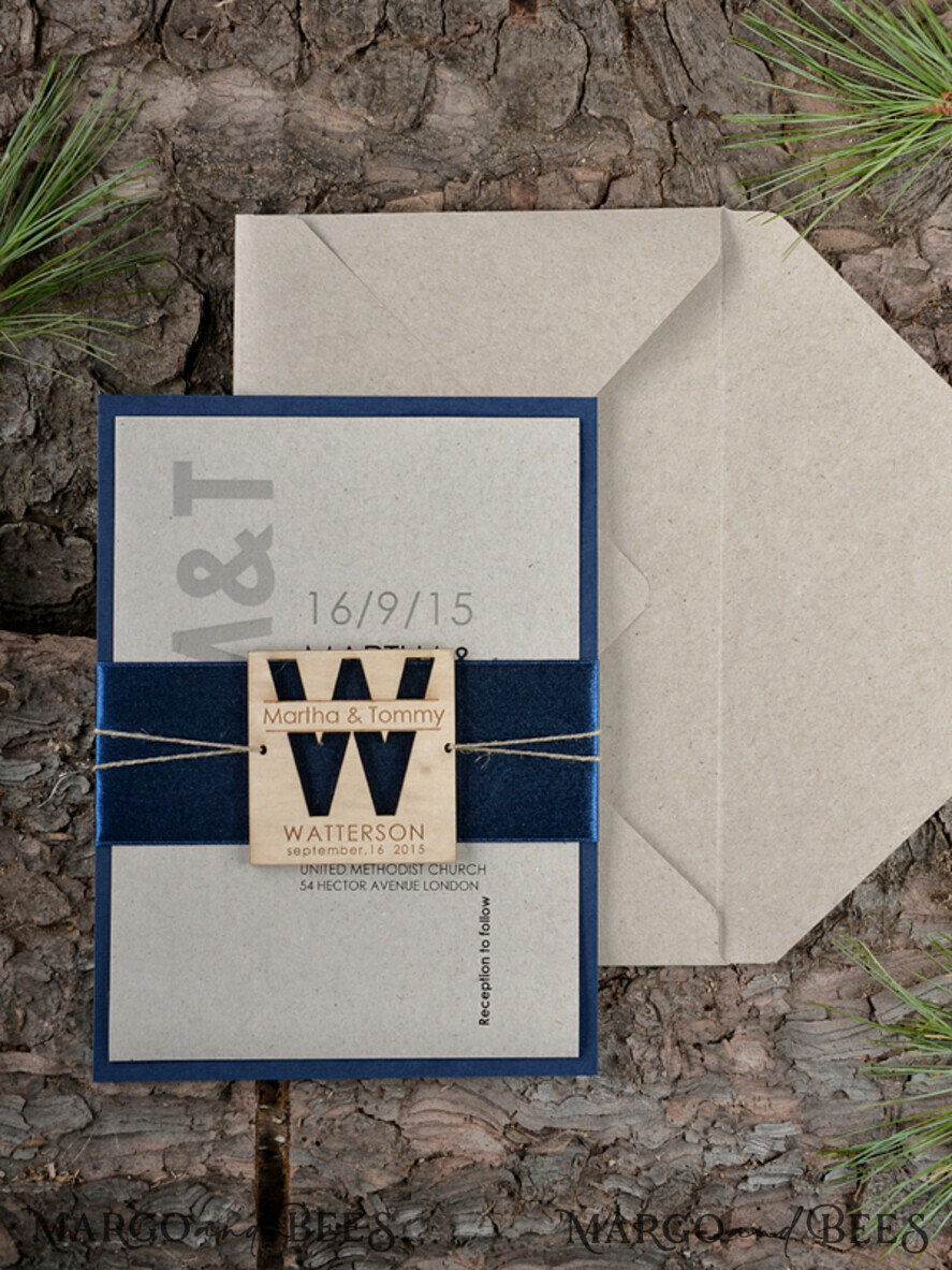 WEDDING INVITATIONS forest / Mountains / woodland theme Wedding invitations custom, natural rustic stationery